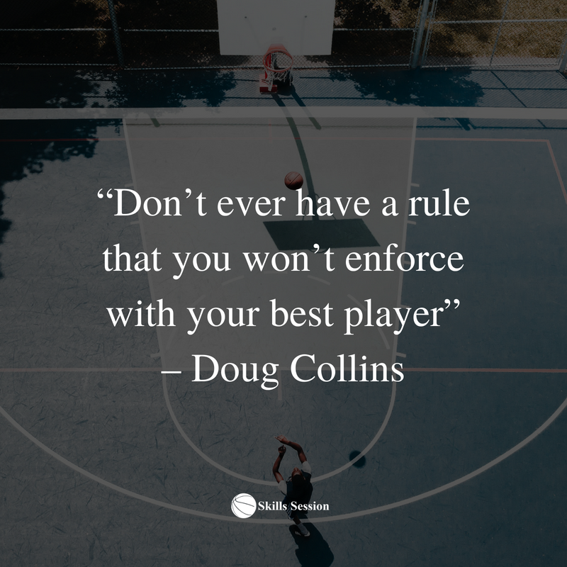 SkillsSessionBB's tweet photo. “Don’t ever have a rule that you won’t enforce with your best player” – Doug Collins

#quotes #basketball #skills #basketballskills #coaching #coach https://t.co/T1yYY9qI7d