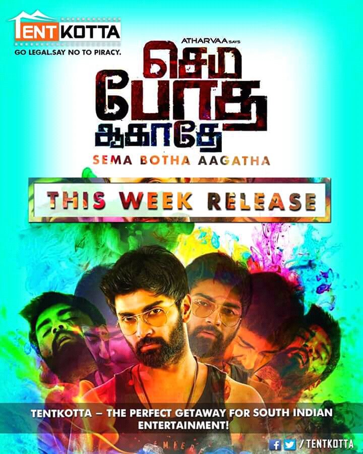 #SemmaBothaAagathey Releasing This Week in Tentkotta For Overseas People 

Go Legal 😀 

@Atharvaamurali @IMishtii @ItsMeAnaika @actorkaruna @dirbadri @thisisysr @U1Records  #KickassEntertainment