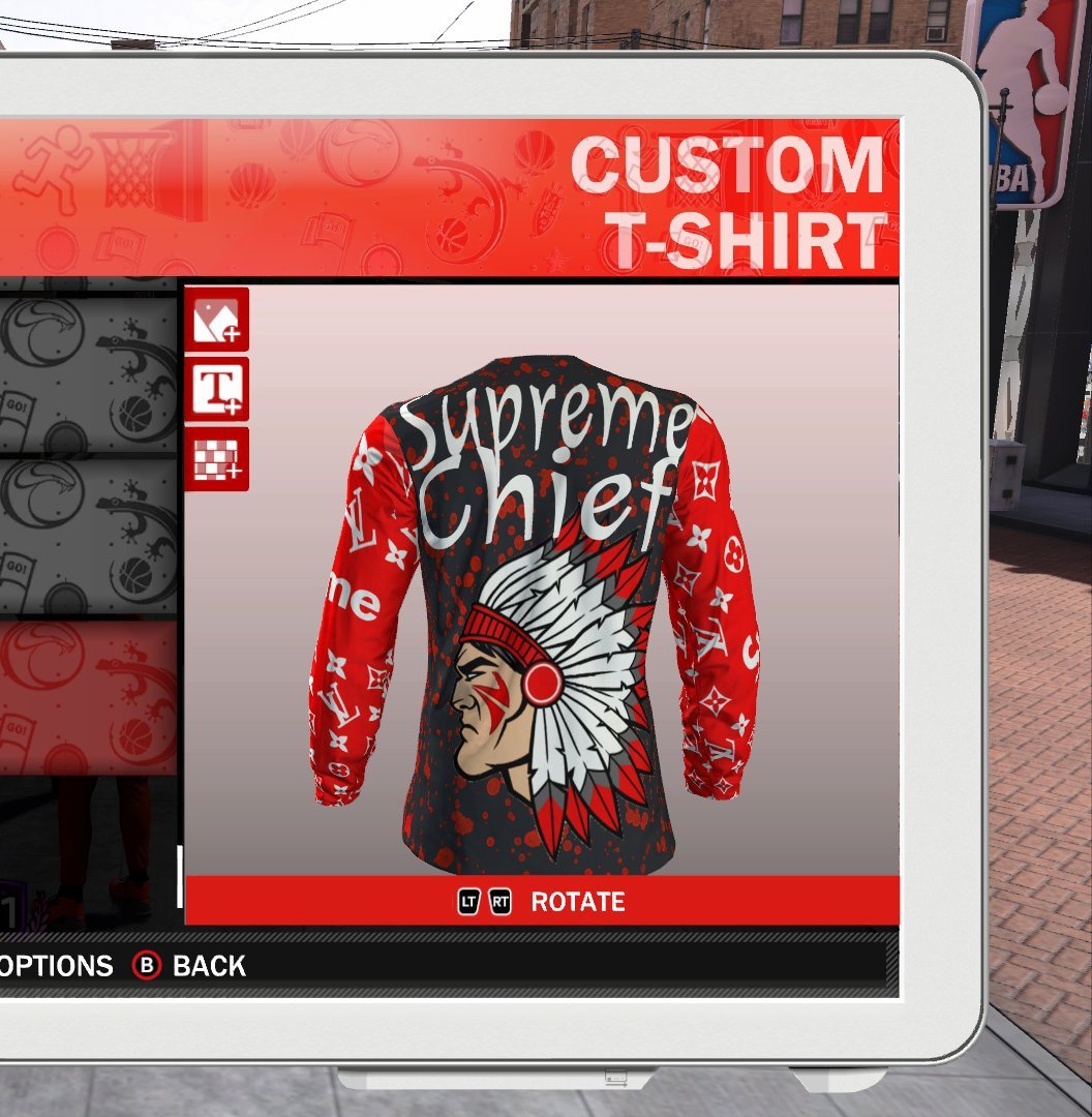 RedeemedNGifted's tweet photo. @2KCrewFinder Ima rock these regardless as an official shirt for my proam team but what the ppl think yay or nay?
#SupremeChief https://t.co/avj3ofvo3b