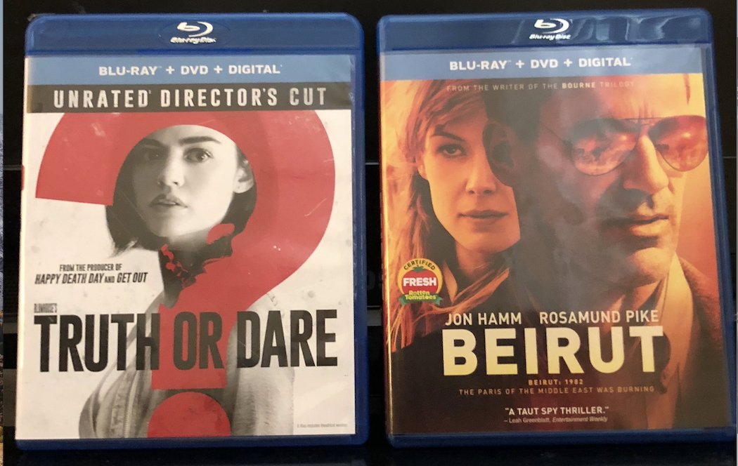 CinemAddictsPod's tweet photo. #TruthorDare and #Beirut Blu-rays are up for grabs on the latest #CinemAddicts giveaway: https://t.co/BzbwxQ5S8j #Giveaway #BluRay https://t.co/lmpQx9Gdit