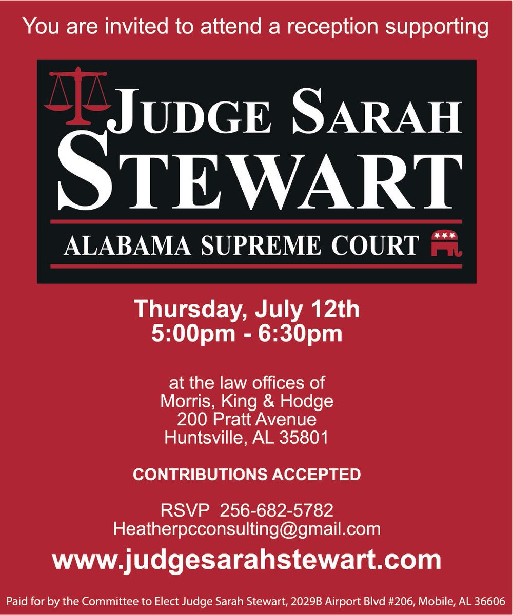 #Huntsville meet and greet on Thursday #alpolitics #algop