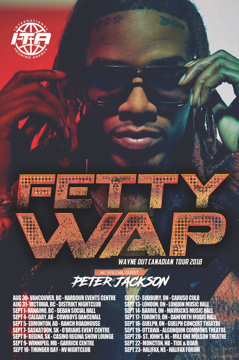 INTTourAgency's tweet photo. @fettywap #WayneOutCanadianTour w/ Special Guest @peterjackson905 is on Sale Now Nation Wide!!!! Get Your Tickets at https://t.co/boRmkpRwkV #FettyWap #Concerts #Canada #Music #Toronto #Edmonton #Calgary #Saskatoon #Vancouver #Ottawa #Halifax https://t.co/c6gxXuWZwR