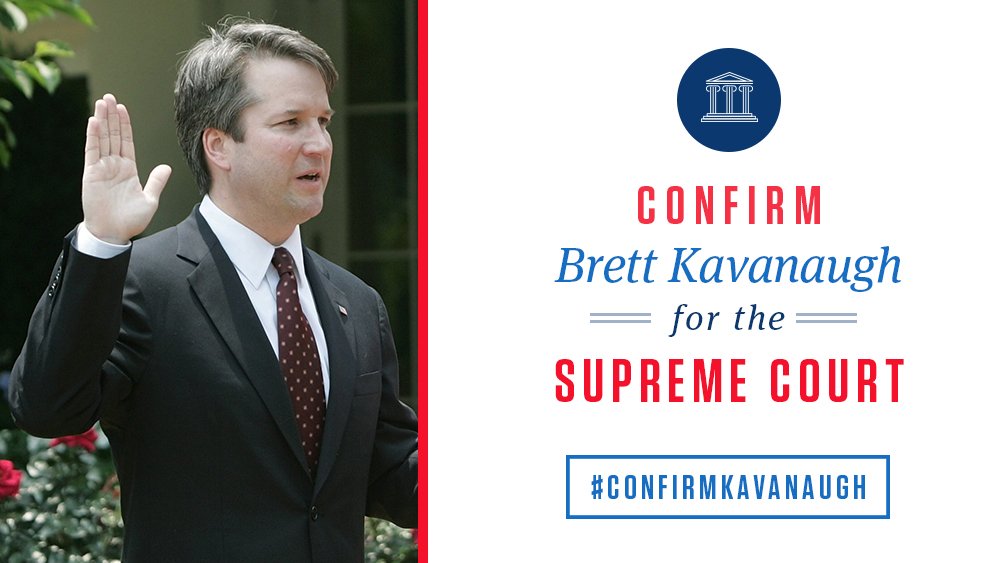 .<a href="/POTUS/">President Donald J. Trump</a> has nominated Brett Kavanaugh to #SCOTUS! RT to tell the Democrats to join us in confirming this qualified nominee. #SCOTUSPick #ConfirmKavanaugh