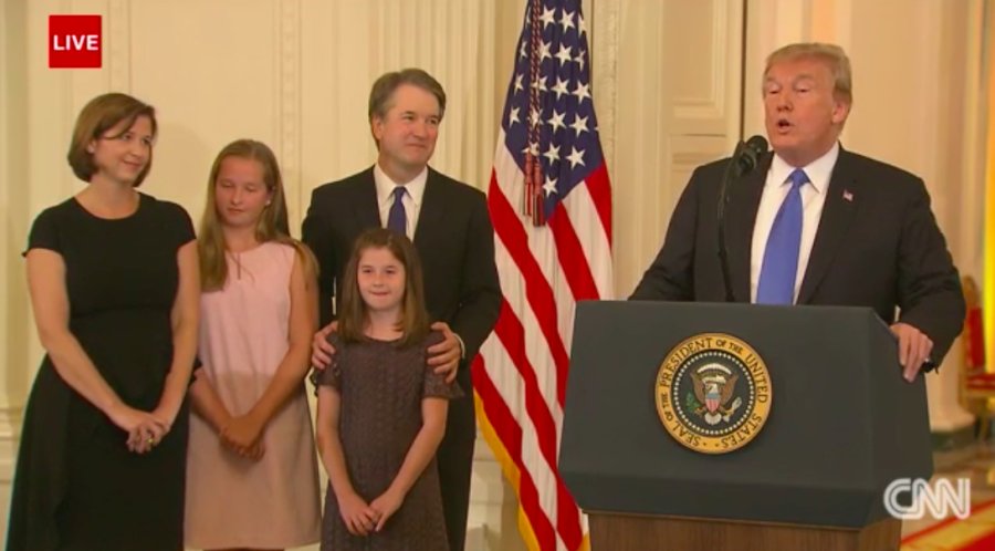 President Trump, who just nominated Brett Kavanaugh to the Supreme Court, said he has "impeccable credentials, unsurpassed qualifications, and a proven commitment to equal justice under the law." cnn.it/2N2aUlD