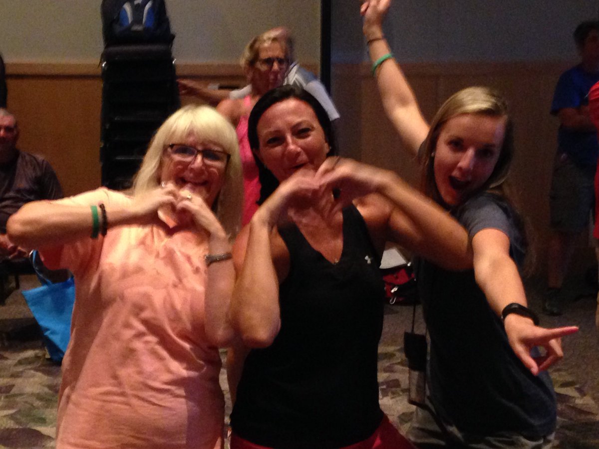 HermansTeachPE's tweet photo. Boogie time at #HPAI2018 with @klpebefit @dkstraus #PECamp #JMU_HPAI #jalapenopeppers https://t.co/OexGmZcHp4