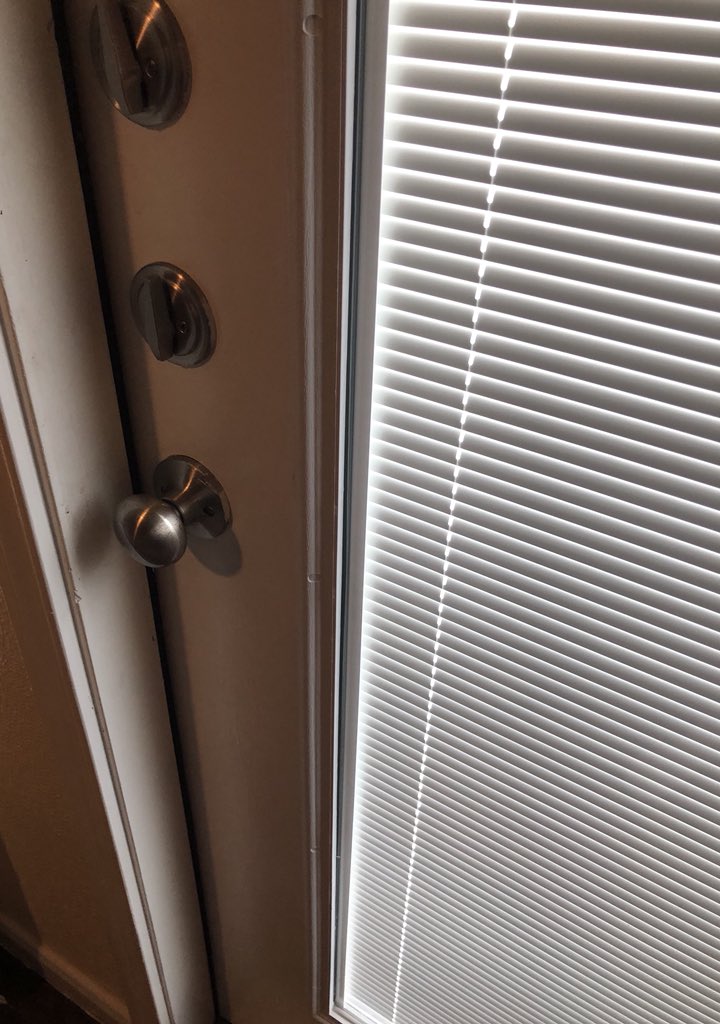 window_sa's tweet image. Tired of noisy blinds that rattle, clank and swing about when you open your door? We have just the solution! No dusting! Looks great! Easy smooth and quiet operation too! #RoyalWindowFashionsSA #ODL #SanAntonioHomes #FrenchDoor #PatioDoor