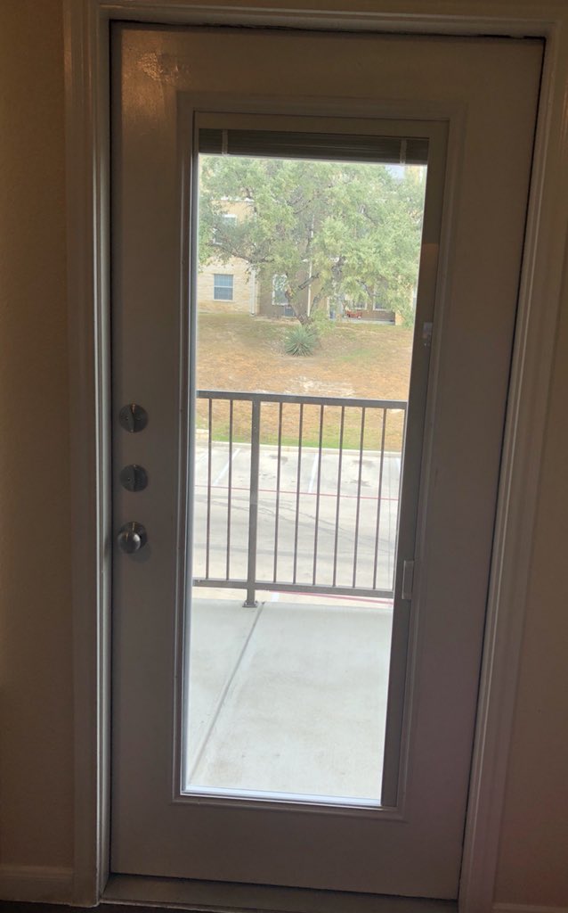 window_sa's tweet image. Tired of noisy blinds that rattle, clank and swing about when you open your door? We have just the solution! No dusting! Looks great! Easy smooth and quiet operation too! #RoyalWindowFashionsSA #ODL #SanAntonioHomes #FrenchDoor #PatioDoor