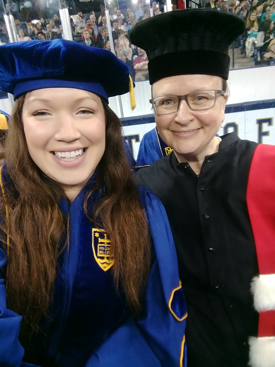 MicaylaPhD's tweet image. I wasn't sure I'd ever have a more appropriate opportunity to take a selfie with my PhD advisor. #scienceselfie #phdone #twodoctors #proteinfolders
.
.
. 
#Protip: don't wear your long hair down at hooding #whoops