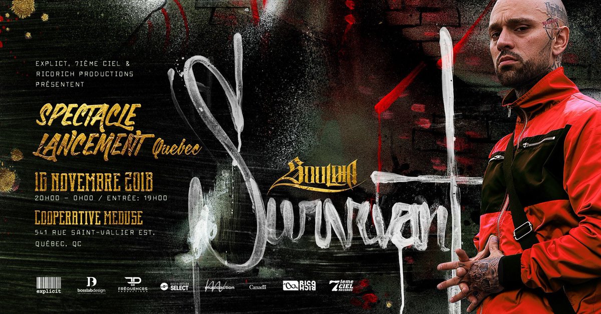 JoFresh3's tweet photo. Le nouvel album de @SouldiaCanada #Survivant sera lancé à Québec @CoopMeduse le #16nov https://t.co/FoQdzoAYpf et à Montreal au @ClubSodaMTL le #24nov https://t.co/sy7zfz1JiP @7iemeciel @sixmedia #explicitproductions #ricorichproductions https://t.co/CfRIaOF15A