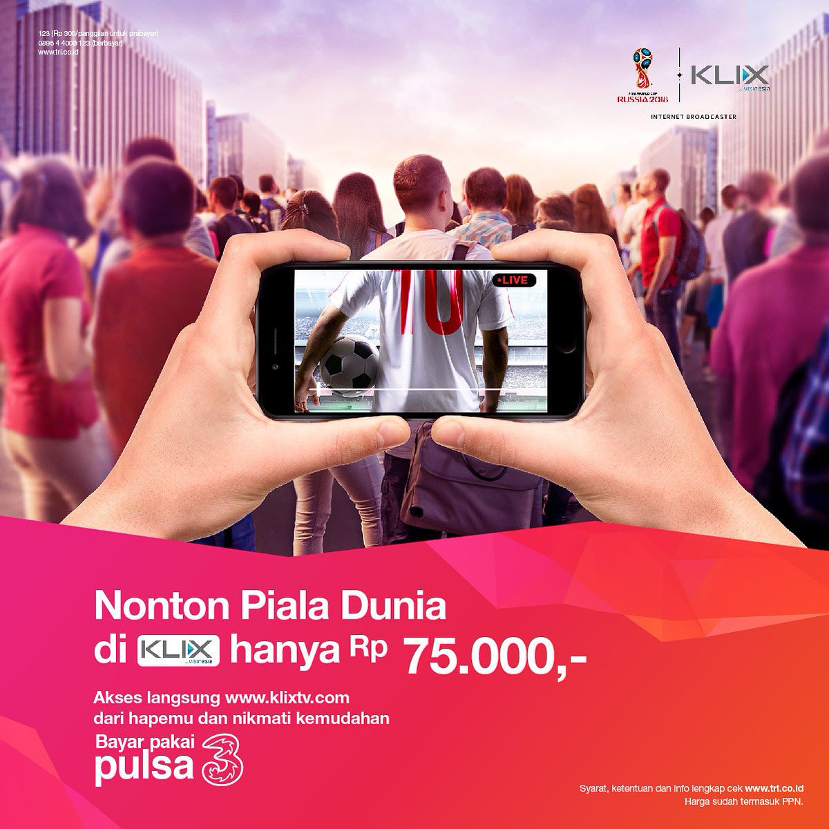 Belgia, Inggris, Perancis dan Kroasia berhasil melaju ke semifinal.
.
Pasti udah pada nggak sabar nonton pertandingannya. Sekarang kamu bisa nonton keseruan Piala Dunia 2018 dimana aja dengan KlixTV! Tinggal install, daftar, dan #BayarPakaiPulsaTri kamu.