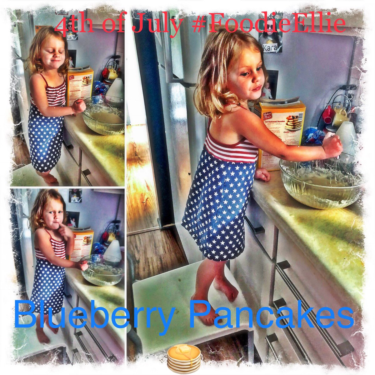 4ChionFoodie's tweet photo. What did #foodieellie make for breakfast 🥞 🍳 before the 4th of July parade? #blueberrypancakes #yummy #tasty #4chionstyle #cooking #food #breakfast #brunch #pancakes #foodie #foody #foodporn #eggs #milk #vanilla #FamilyVacation @AldiUSA https://t.co/d0PAapzPJL