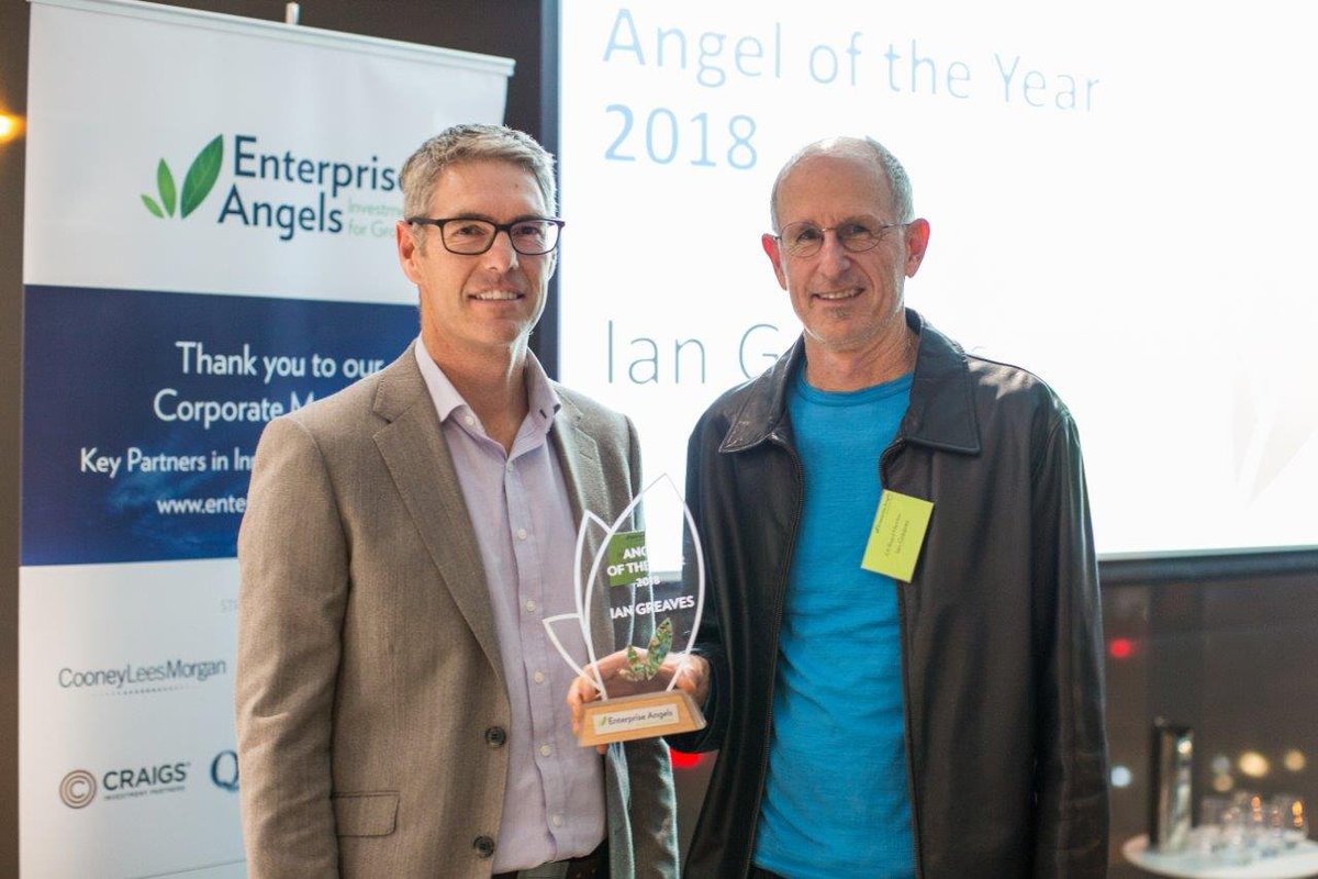 EnterAngels's tweet photo. The Enterprise Angel Awards were held at our AGM in June, with 4 worthy award winners selected from our member group. 

Angel of the Year: Ian Greaves – a truly engaged EA member!  Thanks Ian &amp; congrats once again!

More award winner announcements soon! #earlystageinvestors https://t.co/nYRYuy4zKQ