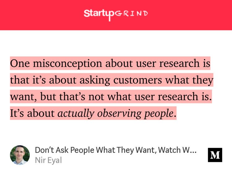 asemota's tweet photo. “Don’t Ask People What They Want, Watch What They Do” by @nireyal https://t.co/0REvwO90Ok https://t.co/xz78K8gzSo