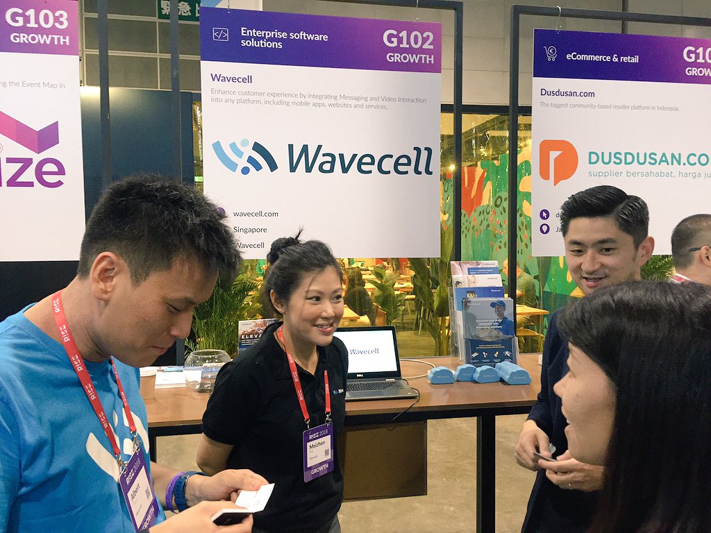 vanradd's tweet photo. Crowd's getting busy! @Wavecell booth G102 @ Growth area! #RISEconf #CloudCommunications #MessagingSolutions #ChatAppsAPI #VideoInteraction #CustomerExperience https://t.co/4ZACKH3CjS