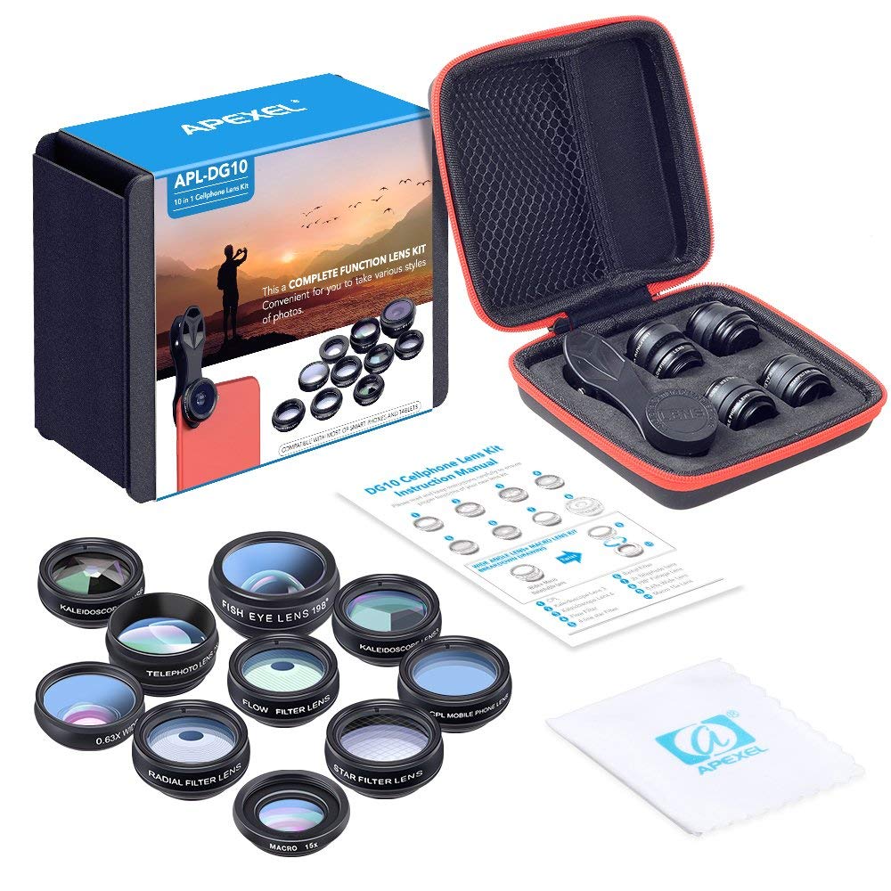 GR8ProWorkshop's tweet photo. 47% OFF #sale #save #phonecameralens @amazon Apexel 10 in 1 Cell Phone Camera Lens Kit Wide Angle Lens &amp; Macro Lens+Fisheye Lens+Telephoto Lens+CPL/Flow/Radial/Star Filter+Kaleidoscope 3/6 Lens for iPhone Samsung Sony and Most... https://t.co/Okbi7r4PZv https://t.co/fvnLX96jwK