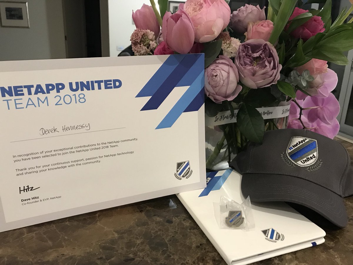 Delighted to receive my #NetAppUnited Welcome Kit today on my wife’s birthday. Presents for everyone 😀 Thanks @PeytStefanova for getting it to me at the other end of the planet