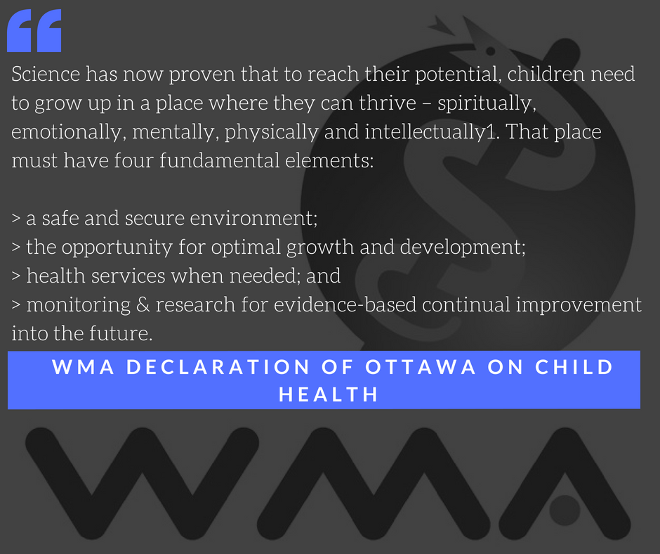 medwma's tweet photo. WMA Declaration of Ottawa on Child Health https://t.co/WM0k4IKpf1 #ChildHealth https://t.co/REKjZ8zsvy