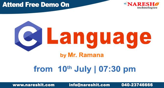 nareshitech's tweet image. Attend C Language Training by Mr. Ramana from 10th July @ 7:30 PM
Course Content: nareshit.in/c-language-tra…
#CLanguage #CTraining