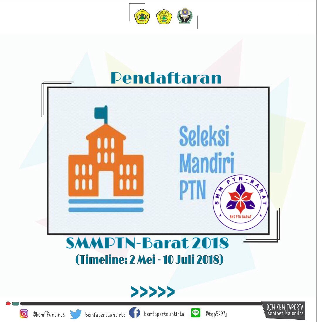 bemFPuntirta's tweet photo. [HARI TERAKHIR PENDAFTARAN SMMPTN BARAT 2018] https://t.co/R54pdsysUa