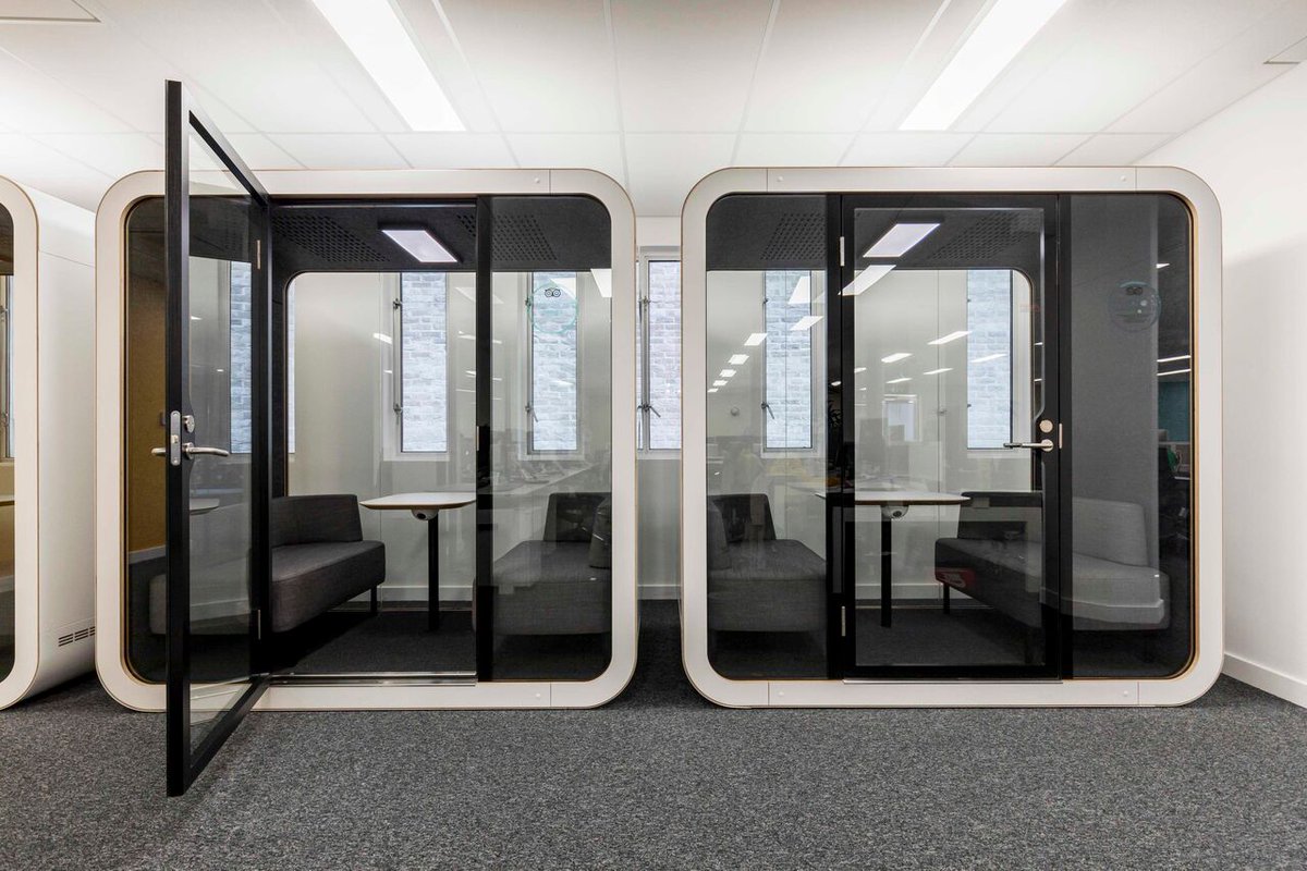 These meeting room pods were installed as part of our recent works at the Trip Advisor offices. We love these pods because they take up only a small space but provide excellent noise reduction and confidentiality. Do you have a favourite meeting area in your office? #lovework