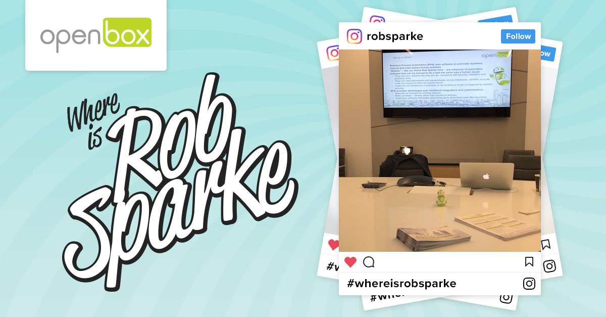 All setup and ready for the <a href="/THRealEstate14/">Follow @NuveenInv</a> Tech Day here in London. 

Follow Rob's adventure bit.ly/2KP5vC8                      
#RPA #roboticprocessautomation #whereisrobsparke #robot  #CRETech