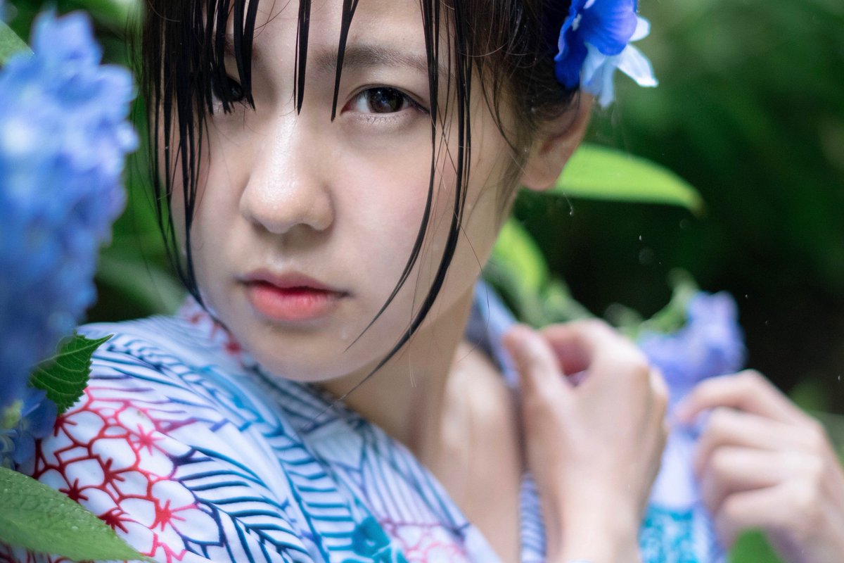 雅辺 No Twitter 紫陽花は雨に濡れて しゅり Camera Shuri 紫陽花 雨 濡れ髪 Portrait キリトリセカイ ファインダー越しの私の世界