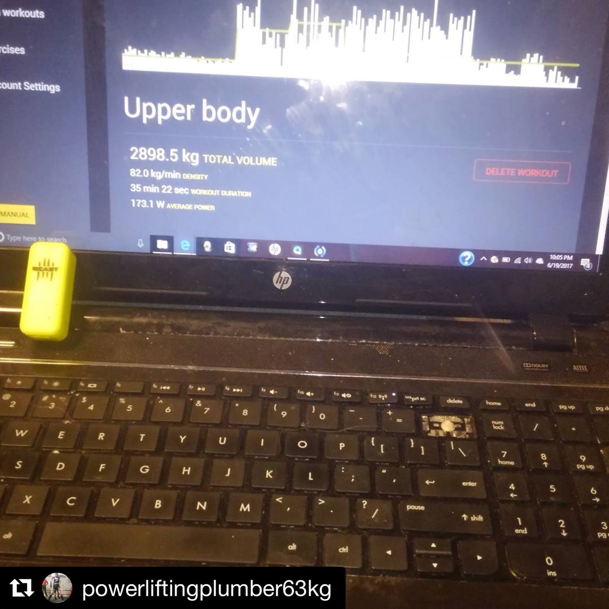 BeastSensor's tweet image. “Got my #beastsensor
Put it to the test with my #upperbody #workout
I was able to see where I&apos;m at with the weights and can adjust from there
See the graphic from today&apos;s workout 2898.5kg total vol for reps 
Average power of 173.1w”
#knowyourbeast
