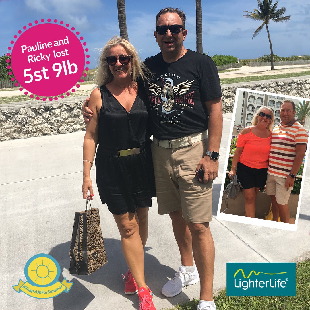 lighterlife's tweet photo. Husband and wife, Ricky and Pauline embarked on their LighterLife journey together and lost over 5st. "We’ve not only seen great changes physically, but our health has improved also". #TransformationTuesday #ShapeUpForSummer #WeightLoss https://t.co/LmQpJyo64i https://t.co/Y9ZVXBpL8z
