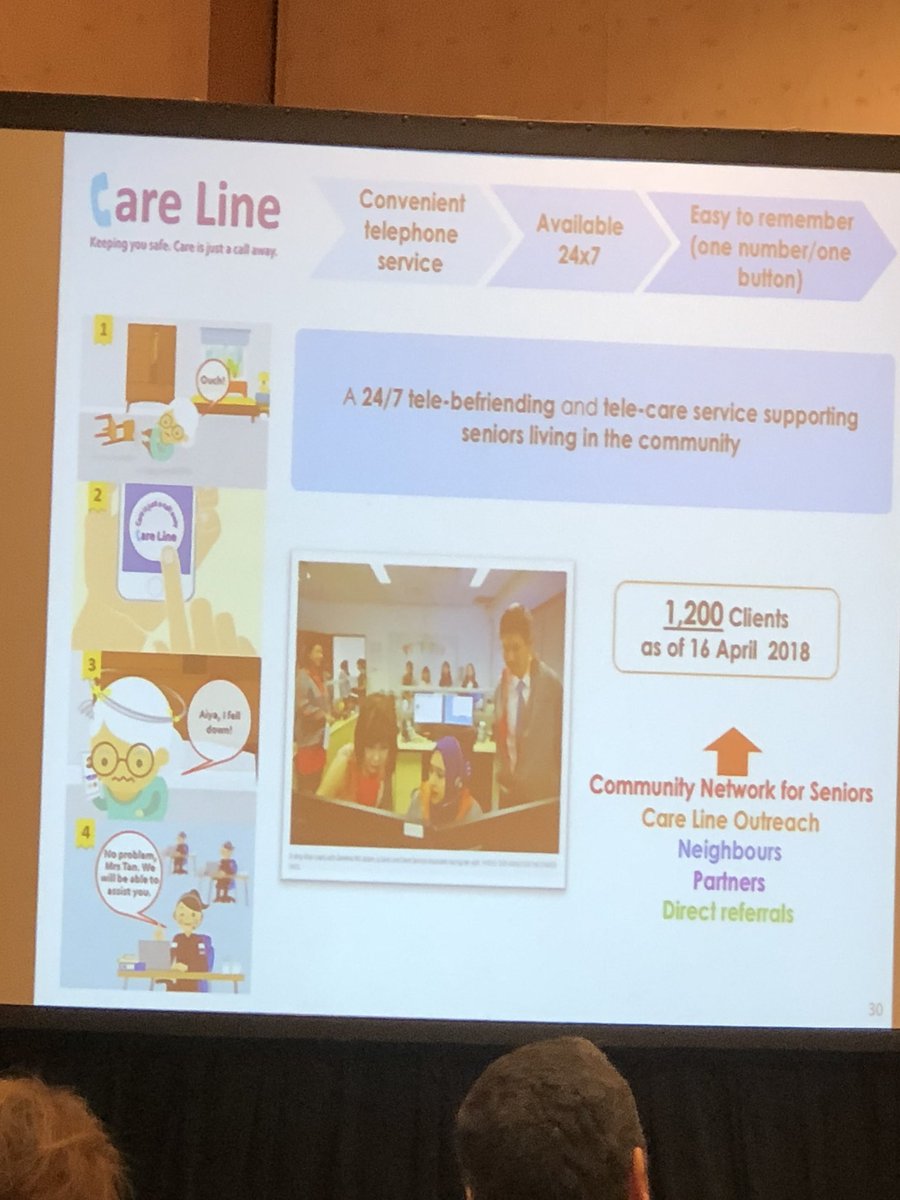 WendyMoyle2's tweet photo. Interesting 24/7 Tele-befriending program for #lonely older Singaporeans discussed by Dr Chien CEO  Changi General Hospital at #ICOST Singapore conference https://t.co/atd3csLnIG
