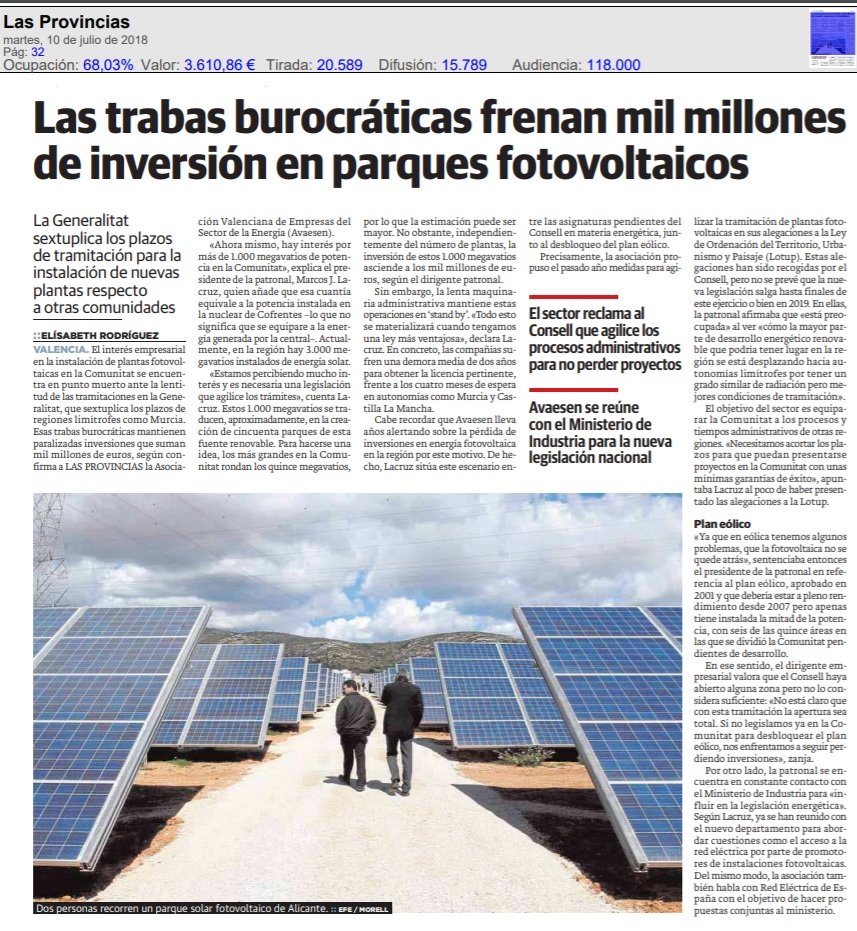 jorpow's tweet photo. Ante el próximo renacimiento de la energía solar en España las Comunidades Autónomas que se centren en agilizar las autorizaciones serán las que más inversión y EMPLEO atraigan.
Hoy en España la burocracia para instalar un parque solar lleva de media 5 años. Construirlo, 6 meses. https://t.co/f6jPfclK29