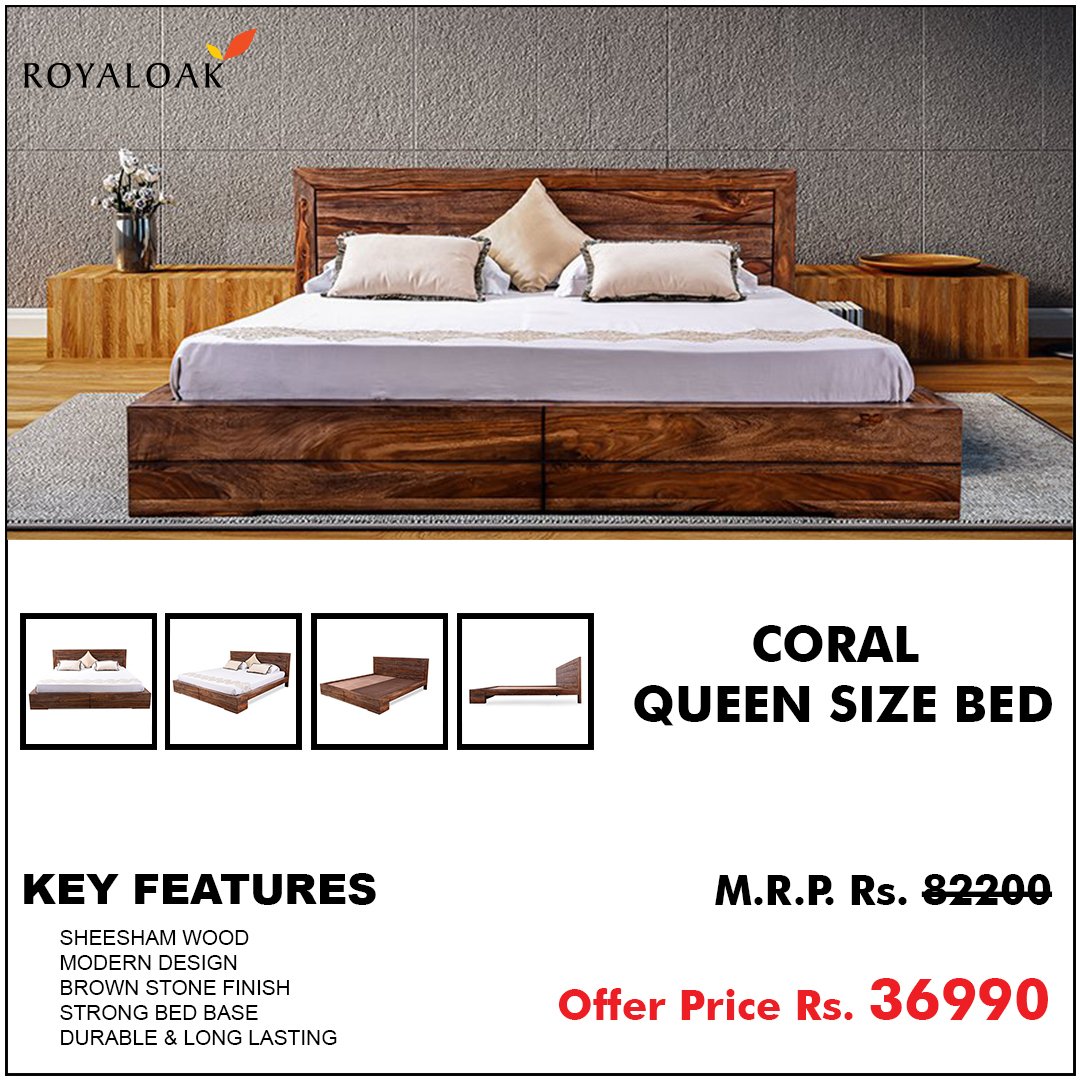 royal oak queen size cot