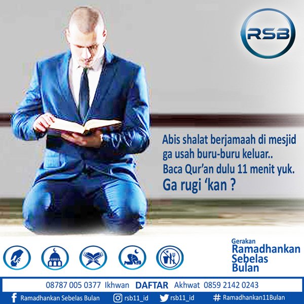 Abis shalat berjamaah di mesjid ga usah buru2 keluar..ngaji dulu 11 menit yuk <a href="/rsb11_id/">#Ramadhankan11Bulan</a>