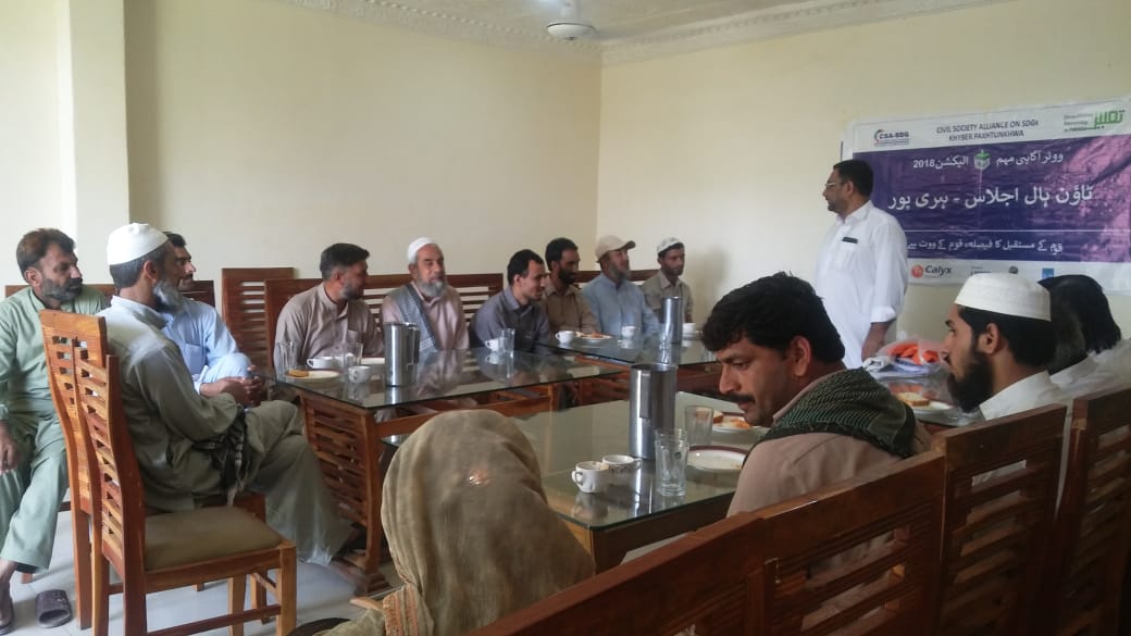 CoalitionSdg's tweet photo. Calyx Foundation organized town hall meeting on election awareness and voter mobilization with Persons with Disabilities in Haripur.

Meeting with PWDs was arranged at Town Hall Haripur. Participants were briefed about Importance of vote, new electoral reforms. https://t.co/8WNFG32cs8