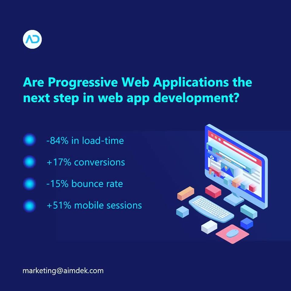 AIMDekTech's tweet image. Progressive Web Apps save TIME, DATA-PLAN, SPACE on your phone and MONEY. Are you using them for optimizing the mobile experience, yet?
#Progressivewebapplication #mobileapp #mobileappdevelopment #webapp