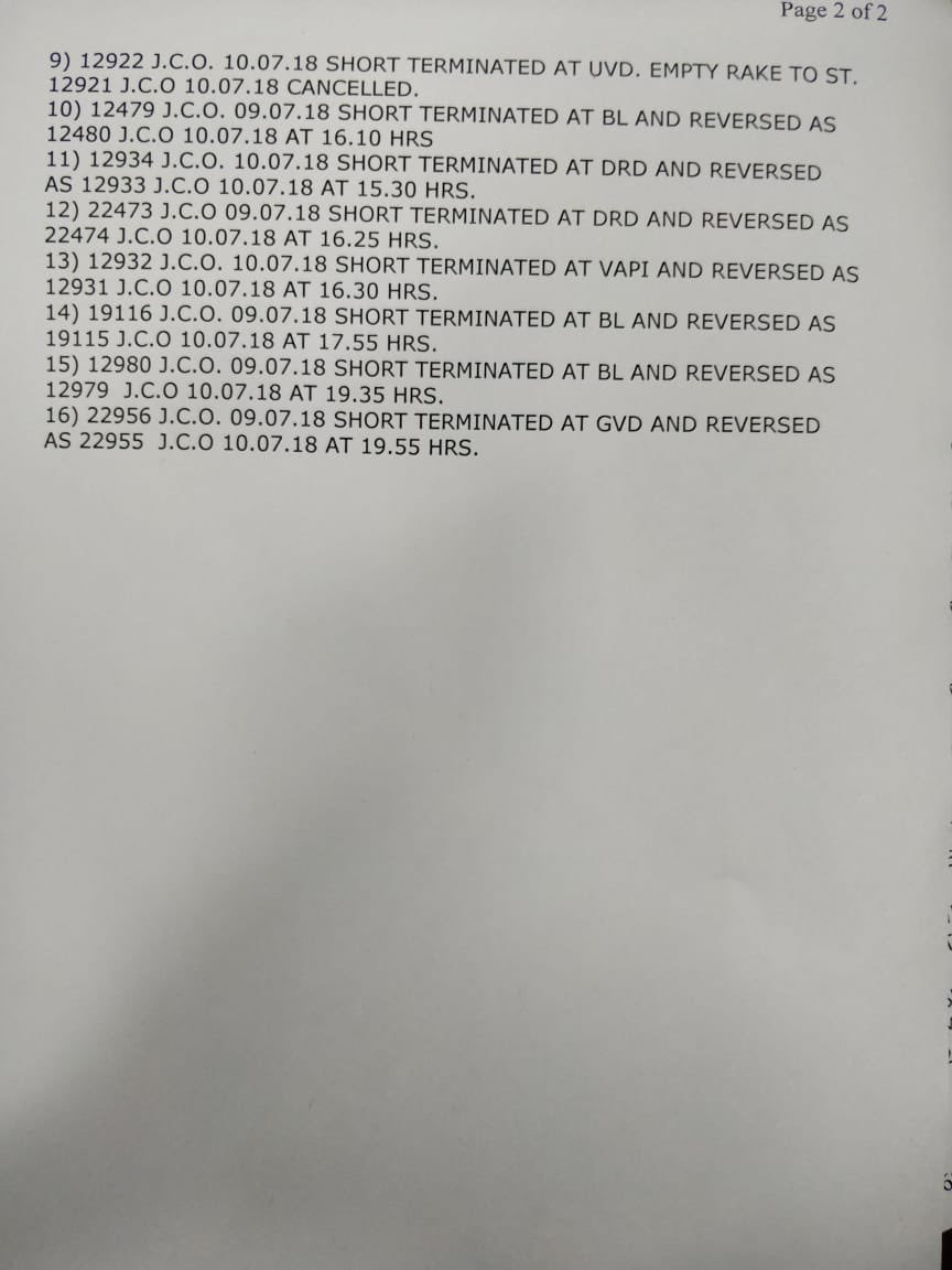 Cancellation and reschedule trains on 10/7/18 due to water logging at NSP