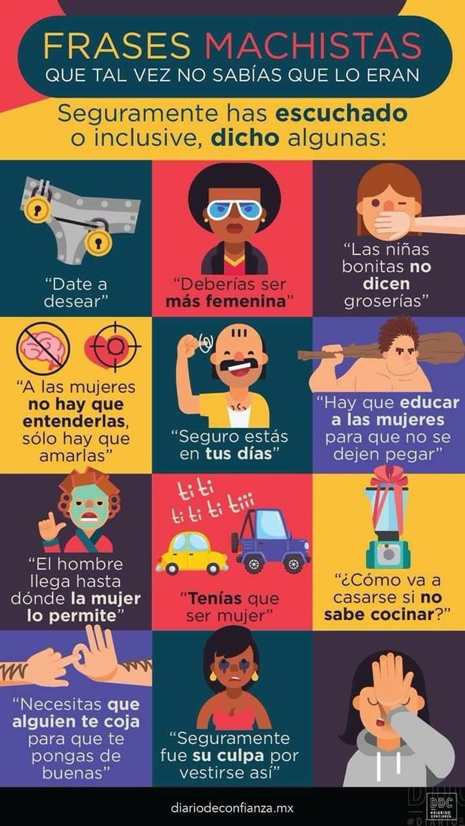IsaMastro's tweet photo. Frases machistas que seguramente habéis escuchado... yo por desgracia, todas!!! 🤦🏽‍♀️

Vamos a erradicarlas de nuestro entorno que, uno con otro, vamos sumando... 😉

Buenos días Twitterland!!!
#FeminismoparaVivir https://t.co/hriay0BASr