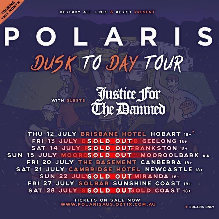 destroyalllines's tweet photo. 5/9 shows have now sold out for the upcoming @PolarisAus tour which kicks off this Thursday night! 

https://t.co/40UkrtJoBp https://t.co/wVg590CDe2