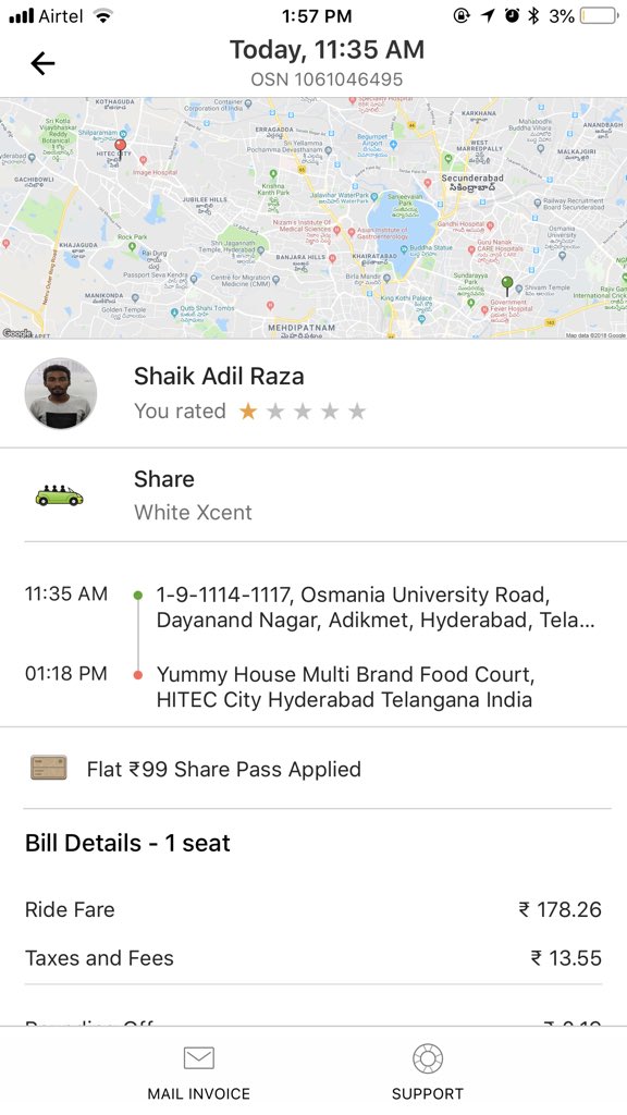 shahid_hussain's tweet image. @Olacabs I am 20min late from the estimated time which was 1:00 pm. Where is the money you supposed to pay? @bhash do you see the problems. Everyday it is becoming a pain. #StopUsingOla