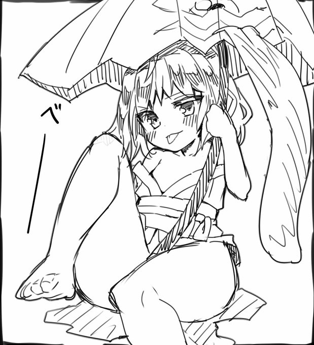 うろ覚え半ドロ
服は再現できないけど傘ヤロウくらいは覚えてる
#深夜の真剣お絵描き60分一本勝負 