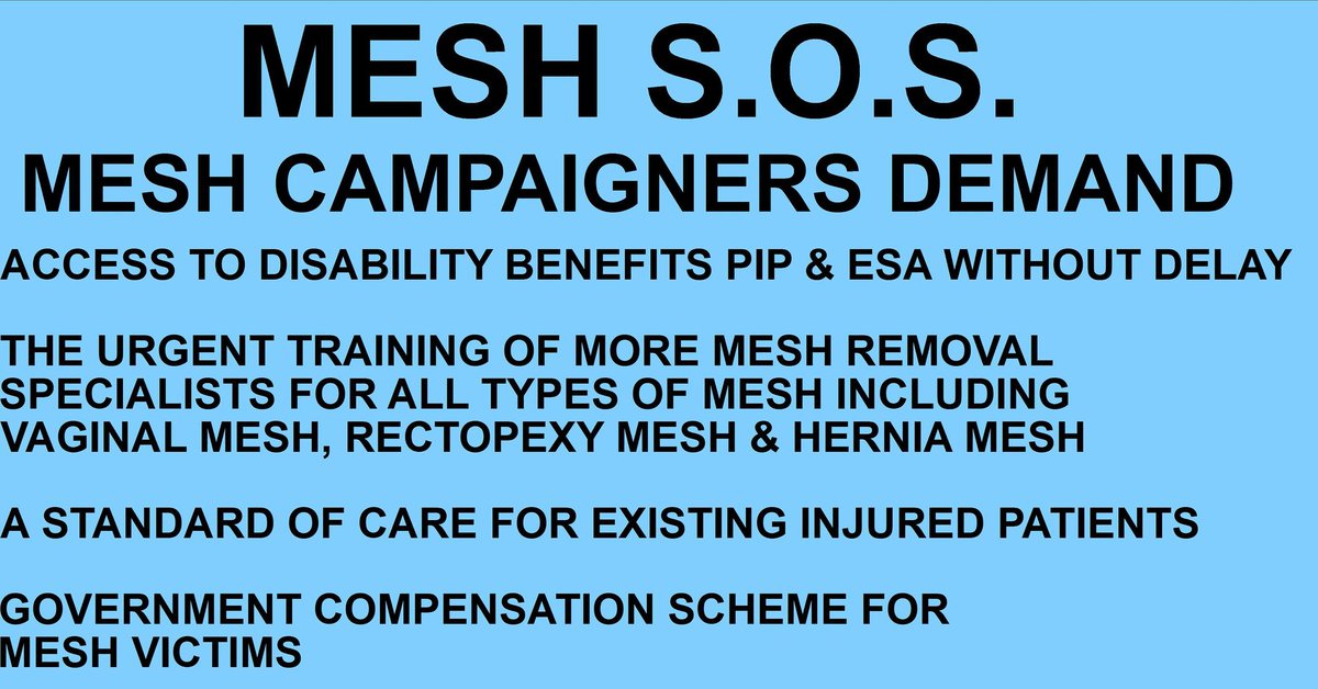 Fantastic news from the @JuliaCumberlege review team re the pause on SUI #mesh surgery.

 Let's hope the gov' finally start to take responsibility for this tragic #healthscandal & starts to take care of #meshvictims 

#meshmaims #meshkills #MeshSOS