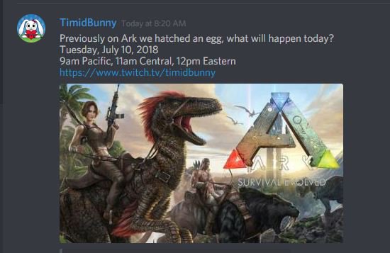 caffeine65's tweet photo. Come watch @_TimidBunny_ give in to her @survivetheark addiction! And come to the stream on Saturday at 10:00 AM for her ONE YEAR STREAMAVERSARY!!!!!! https://t.co/XLvUapjgWU