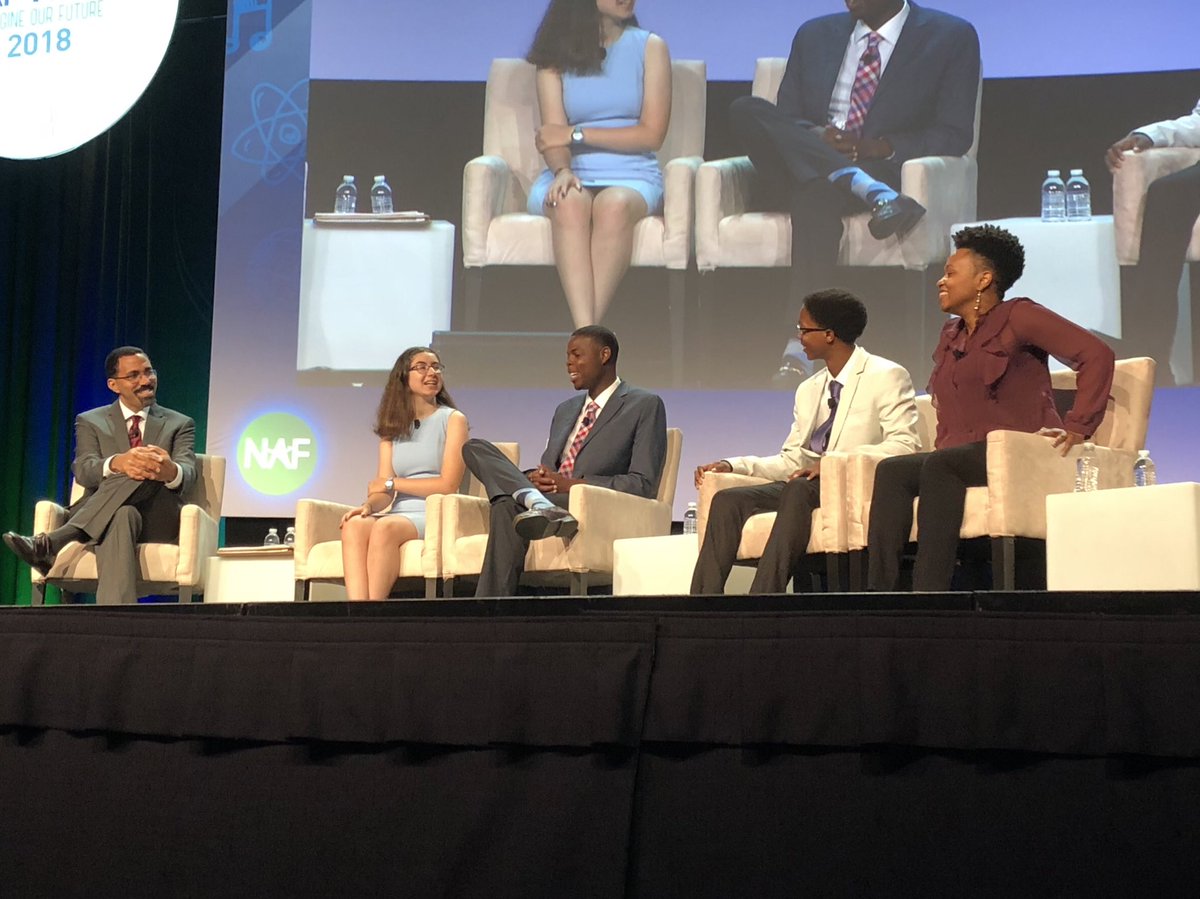 EdTrust's tweet photo. .@JohnBKing is leading a panel of students now at @NAFCareerAcads’ NAF NEXT 2018. Follow along at #BeFutureReady! https://t.co/chQusr81Mp