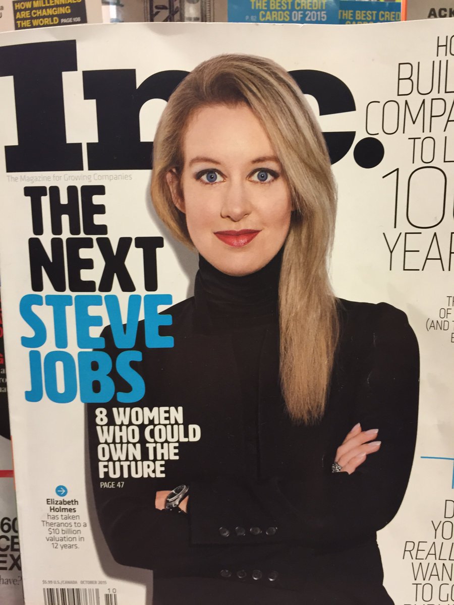 Remember, Marc Andreessen was blocking people on Twitter who were too  critical of Elizabeth Holmes at the time that the tech press was still  lauding her as “the next Steve Jobs.” Not