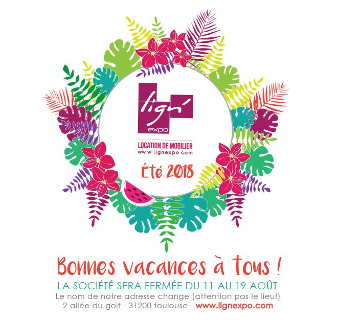 Lign_E's tweet photo. ☀️🍹🍉🌴🐠 S U M M E R    H O L I D A Y S 🐠🌴🍉🍹☀️

Toute l'équipe de Lign'Expo se met en mode "Summer Vibes". 
Fermeture Estivale du 11 au 19 Août 2018 !

#locationdemobilier #lignexpo https://t.co/CzNJTcNPAI