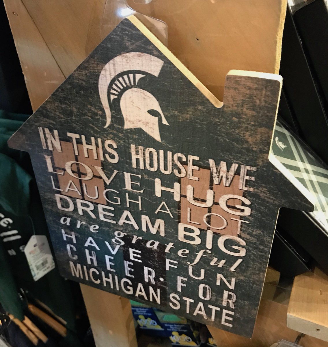 MSUGear's tweet photo. Our friends at @CrackerBarrel aren't just known for their biscuits n' gravy. You'll find some of the most unique #MSUGear items around in their country store. Stop on in for a bite & some new gear while you are out exploring the great lakes state this summer!! #GoGreen https://t.co/w5KspCyAHi