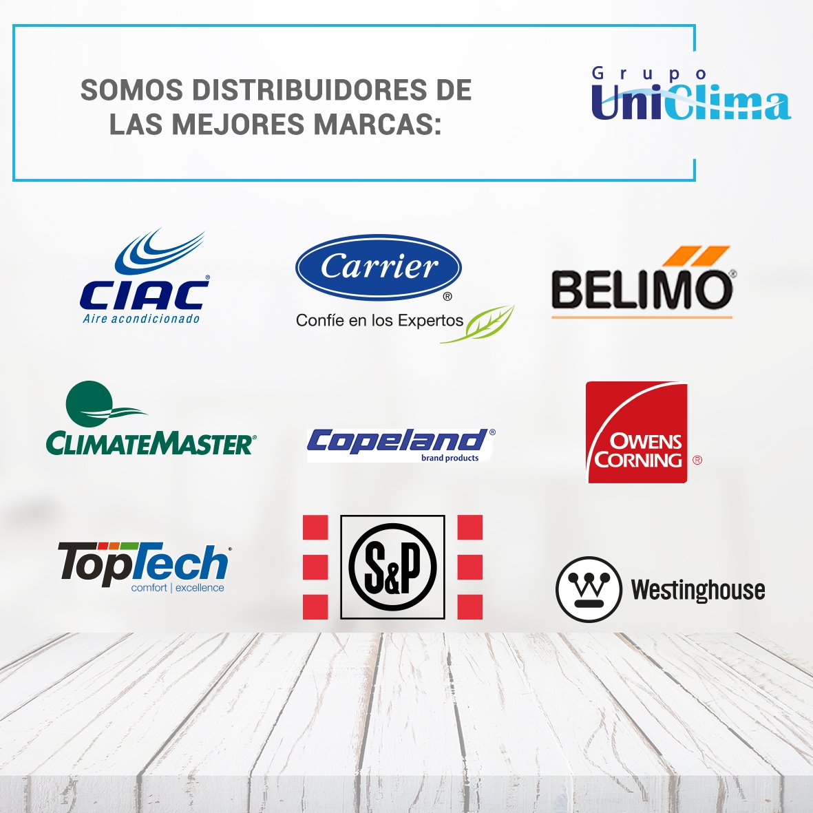 Somos representantes oficiales de las mejores Marcas, Líderes en soluciones para #AireAcondicionado #UniClimaProyectos #GrupoUniClima #UniClima #Clima #marcasDeAire #Ciac #Carrier #S&amp;P #ClimateMaster