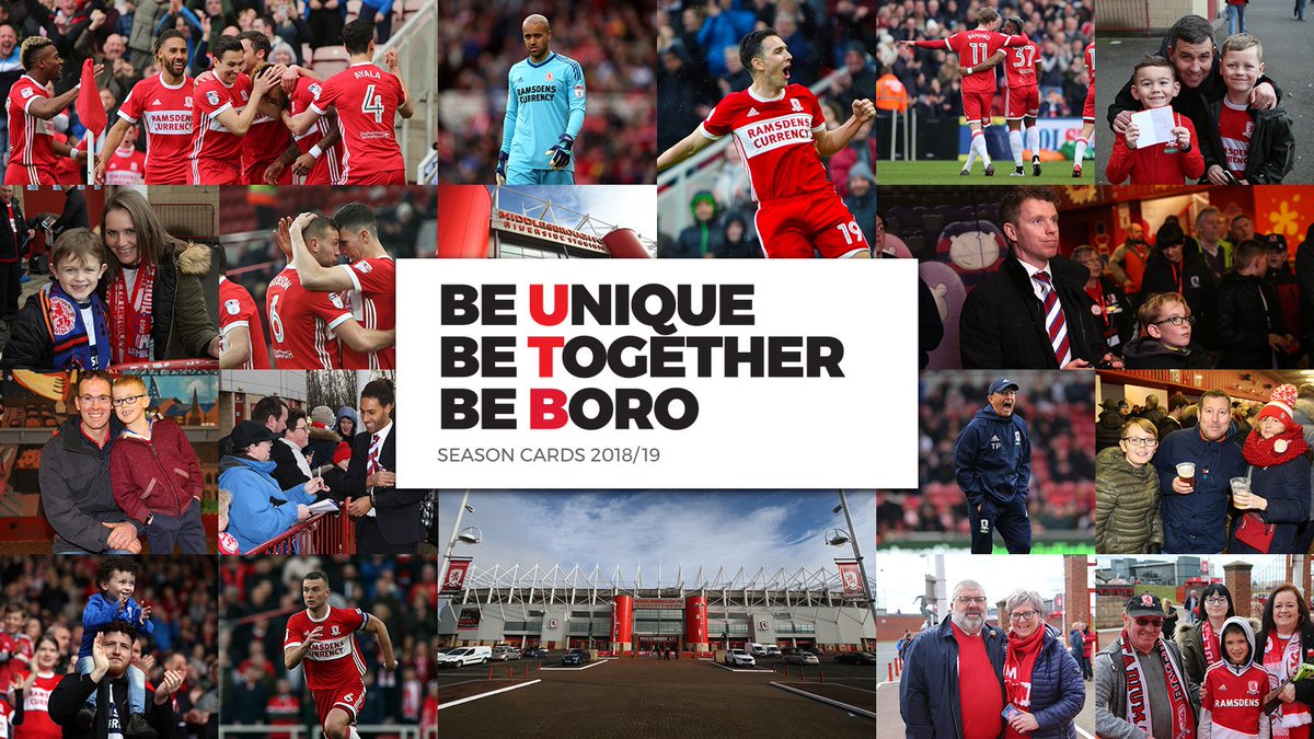 Boro's tweet photo. Unique
Together
Boro
2018/19 Season Cards are on sale now 🎟️➡️ https://t.co/l01X5f6vMR #UTB #BeBoro https://t.co/goyIJHZxv2