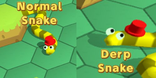 I was just strolling around in the main menu of #boabonanza when I noticed this derp snake in the background. It's even wearing its hat wrong! #indiedev #derpsnake