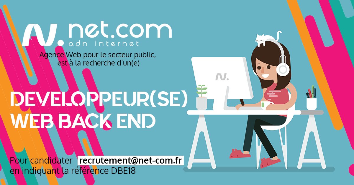 NetCom89's tweet image. Recherchons activement un(s) DEVELOPPEUR(SE) WEB BACK END pour rejoindre l&apos;équipe 👨‍💻👩‍💻😎... #job #backend #webdevelopper netcomdev.com/Offre-Developp…