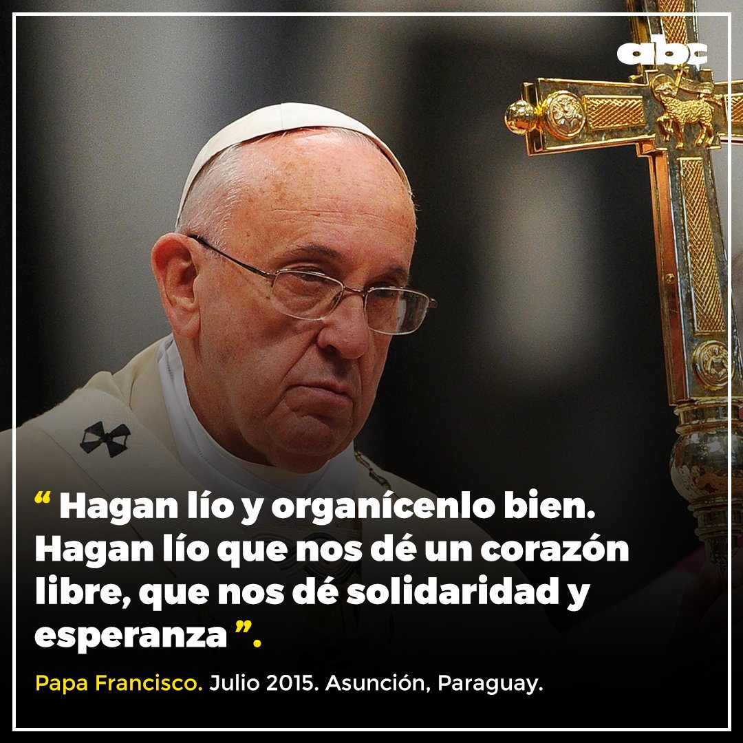 ABCDigital's tweet photo. Hoy se conmemora el 3° aniversario de la visita del #PapaEnPy.
Estas son las frases que más marcaron a los fieles del Paraguay.
https://t.co/eYSxDbca3J https://t.co/LySfxCGgfz